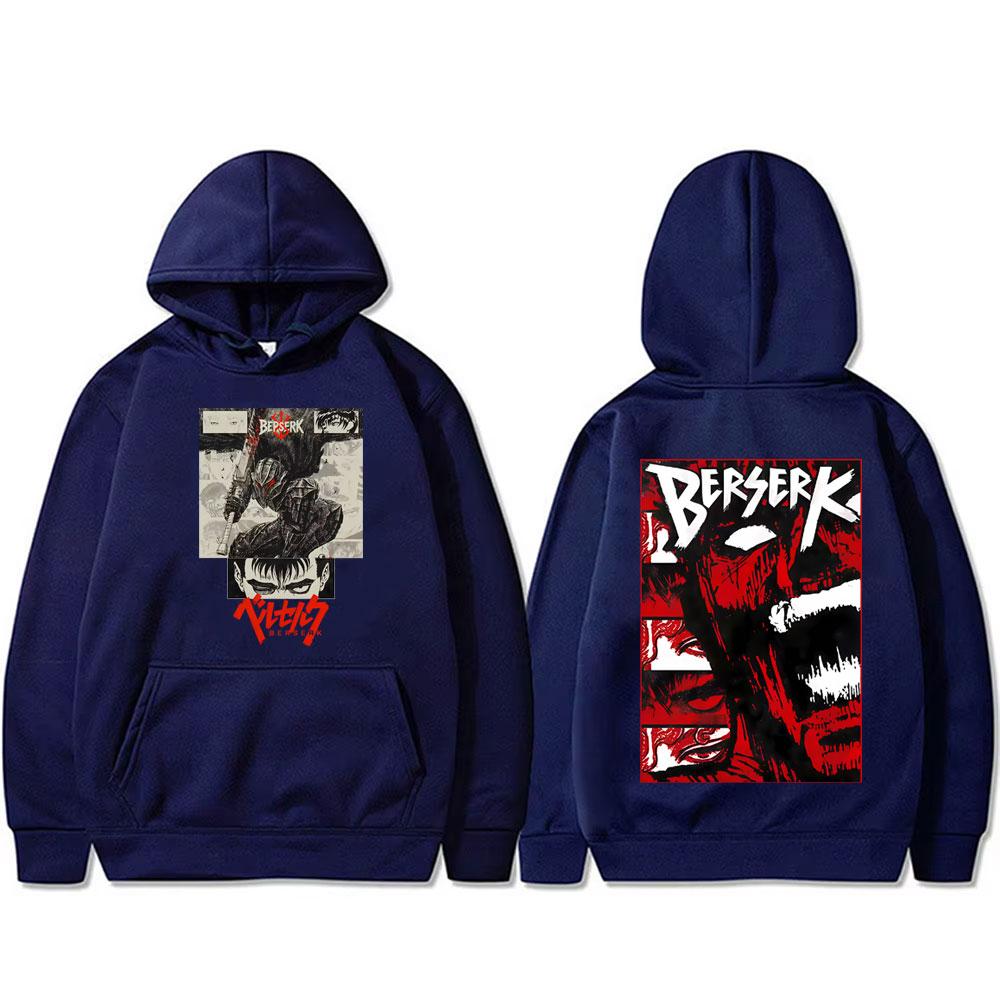 Anime Berserk Guts Hoodie Retro Manga Skull Knight Gatsu Griffith Zodd Sweatshirt Men Women Casual Hoodies