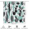 Cactus Printed Shower Curtain Waterproof Decorative Bathroom Liner Set For Home Living Room