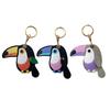 Keychain Pendant Imitation Leather Colorful Toucan Shape Key Chain with Universal