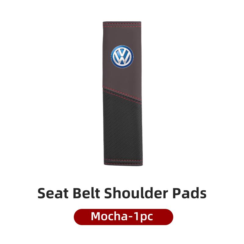 LEG1 Car Seat Belt Cover Safety Belt Two-colour Splicing Shoulder Protection Pads For VW Tiguan CC Jetta Polo Passat T-ROC Touareg
