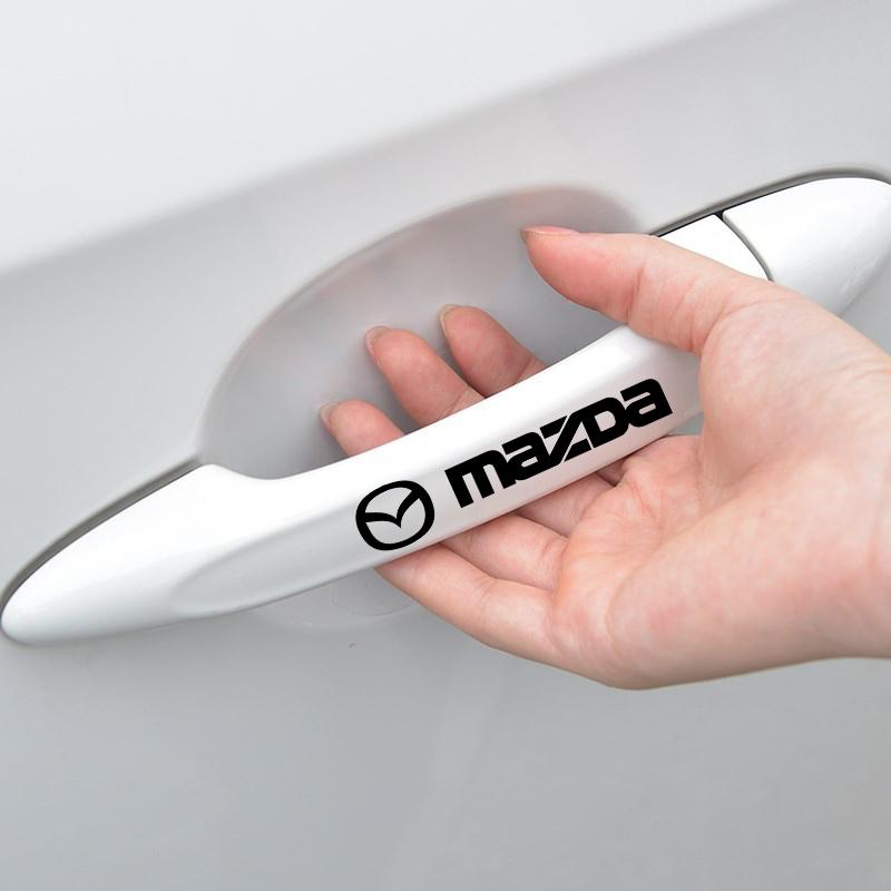 4Pcs Car Door Handle 3D Sticker Tire Rear View Mirror Decals For Mazda 3 6 CX5 2 CX3 CX9 MX5 RX8 Axela Demio MS CX5 2 Axela Demio Atenza MS GH BK MP