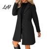 Single Breasted Coats Notch Lapel Collar Long Coat for Women Sleeves Women Casual Blazer Jacket Slim Fit Solid Color Outerwear Fall Winter Jacket