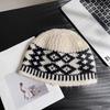 Geometrische Vintage Strickmütze für Paare Warm Gemütlich Wintermode