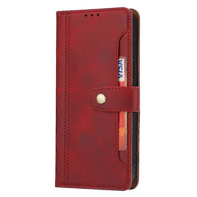 Cover case For Iphone 12 / 12 Pro Calf Texture Double Fold Clasp Horizontal Flip Leather Case With Photo Frame & Holder & Card Slots & Wallet(red)