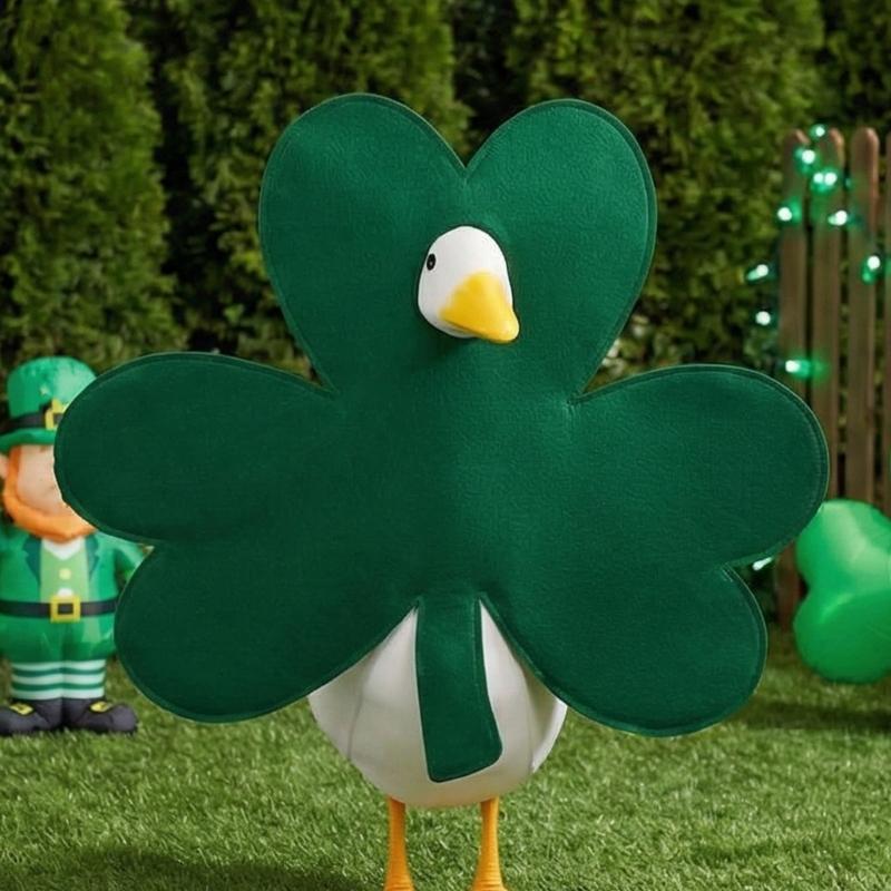 Polyester Geese Decoration Outfit With Clovers Designs Perfect For Irish Themed Event And Sustainable Decoration