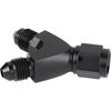 4AN Female to Dual 4AN Male Y Block Fitting Splitter Adapter Union Aluminum Black