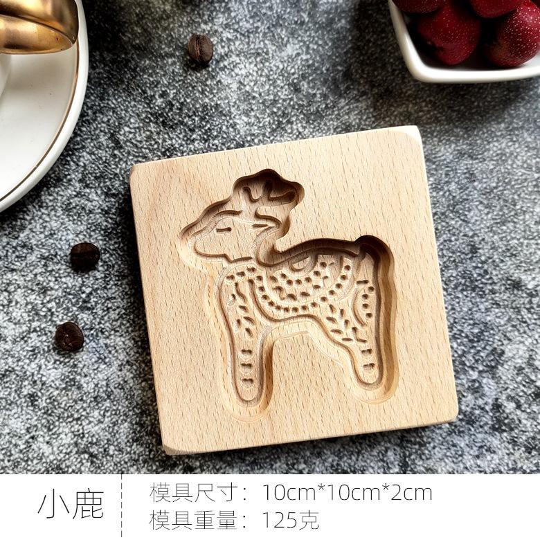Wooden Cookie Cutter Mold Wedding Cookie Moulds Flower Tree Cartoon Animals Pattern Cake Baking Mould Tools for Christmas Easter