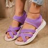 Large-Size Flat Sandals for Women – Summer New Comfortable Breathable Mesh Fabric Sandals