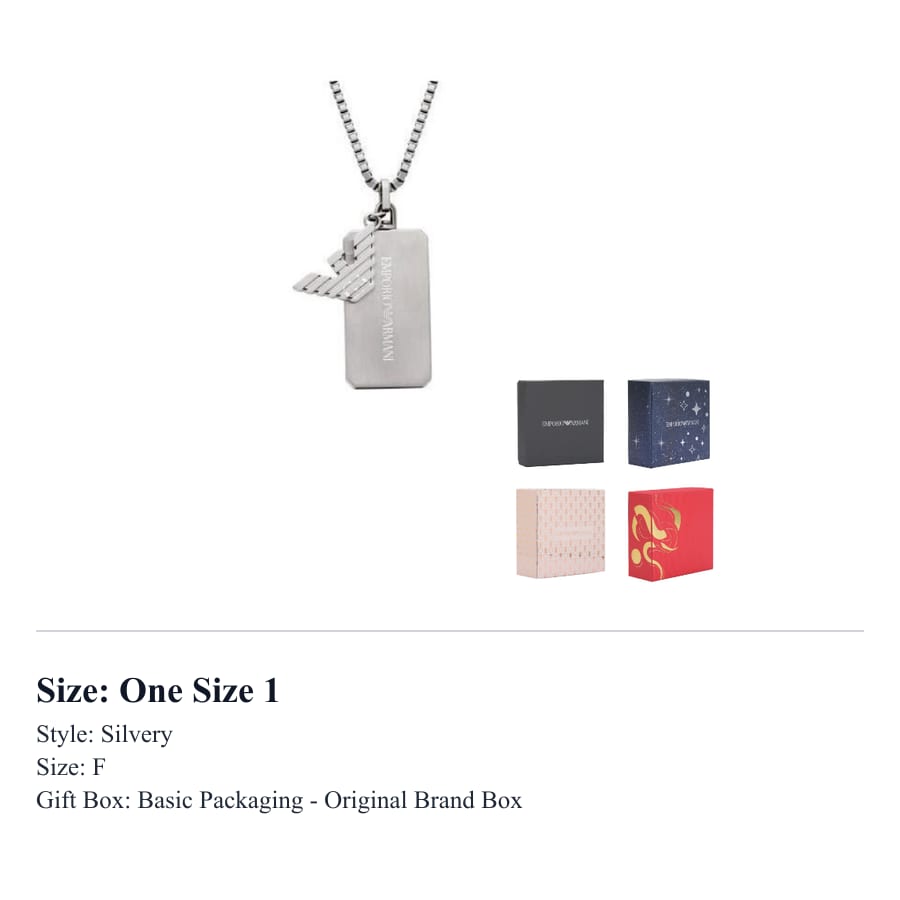 Emporio Armani Stainless Steel Necklaces Men's Silver EGS3167040_NLP