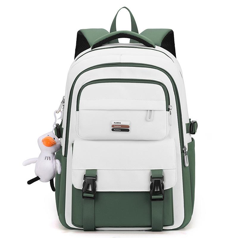 School bag Female primary school students grade 3 to 6 large-capacity backpack Strong and durable Middle school student contrasting color backpack