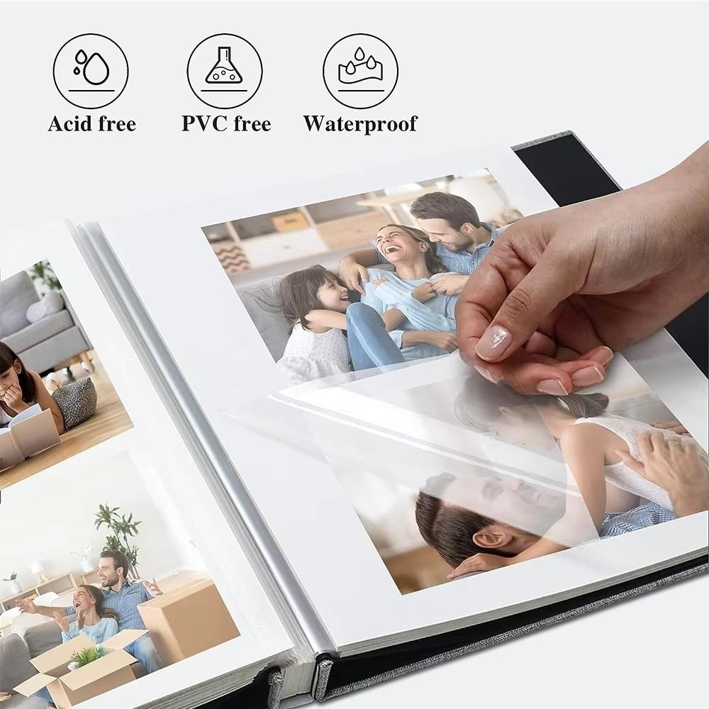 20 Sheets Self Adhesive Photo Album Linen Cover Memory Book DIY Photo Book Family Photos
