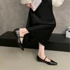 French evening breeze temperament commuter single shoes girl 2025 autumn new Korean version fairy thick low heel Mary Jane small leather shoes