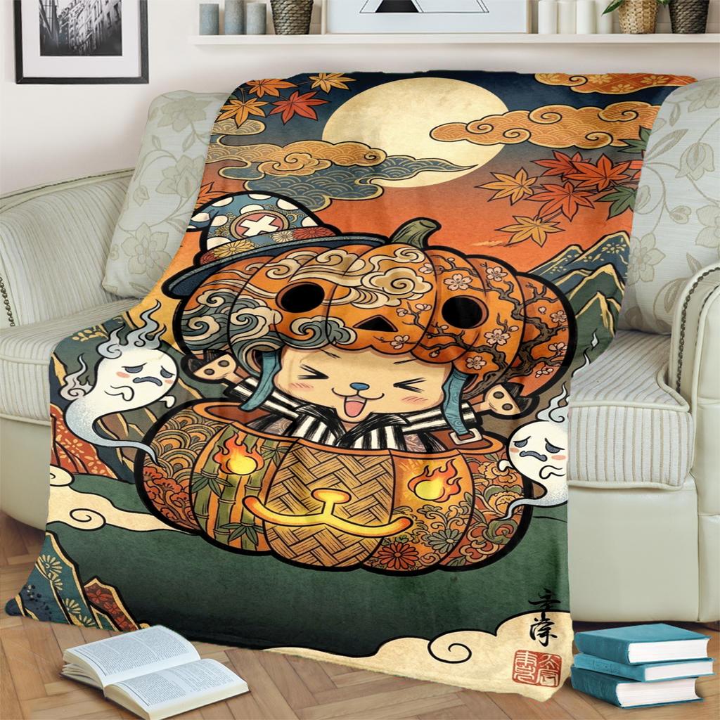 "ONE PIECE" Comfortable Print Blanket Flannel Warm for Home Bedrooms and Sofas