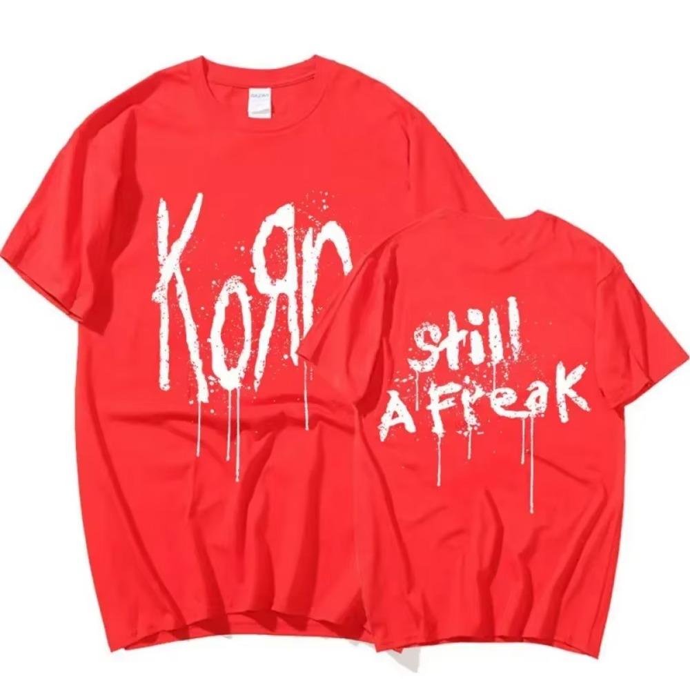

Korn Music Concert World Tour Pure Cotton T-shirt Personalized Street Versatile 2024 Summer Fashion T-shirt XXXXXL красный