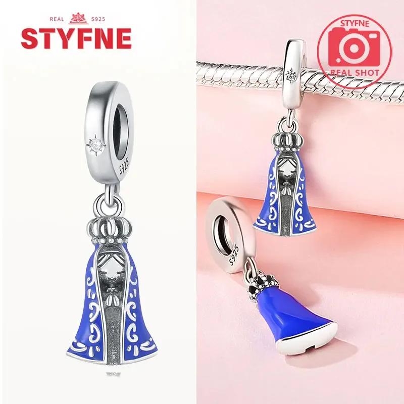 Copperour Lady Charm Bead The Virgin Mary Dangle Fitoriginal Bracelet Pendants Jewelry Marking Fine Gift For Women
