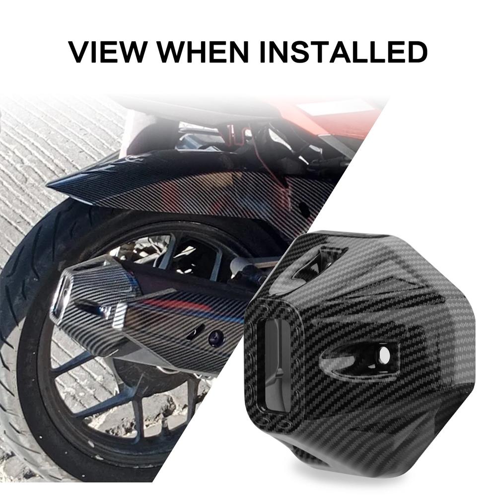 Cubierta de la punta del silenciador de la motocicleta, adorno de punta de escape de fibra de carbono negro brillante, accesorios para Honda Click 125 150