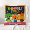 Cartoon Noodle  Pals Cushion Cover Natural Linen Organic Fabric DoubleSided Printing Sofa Home Decor Breathable Bed Pillow