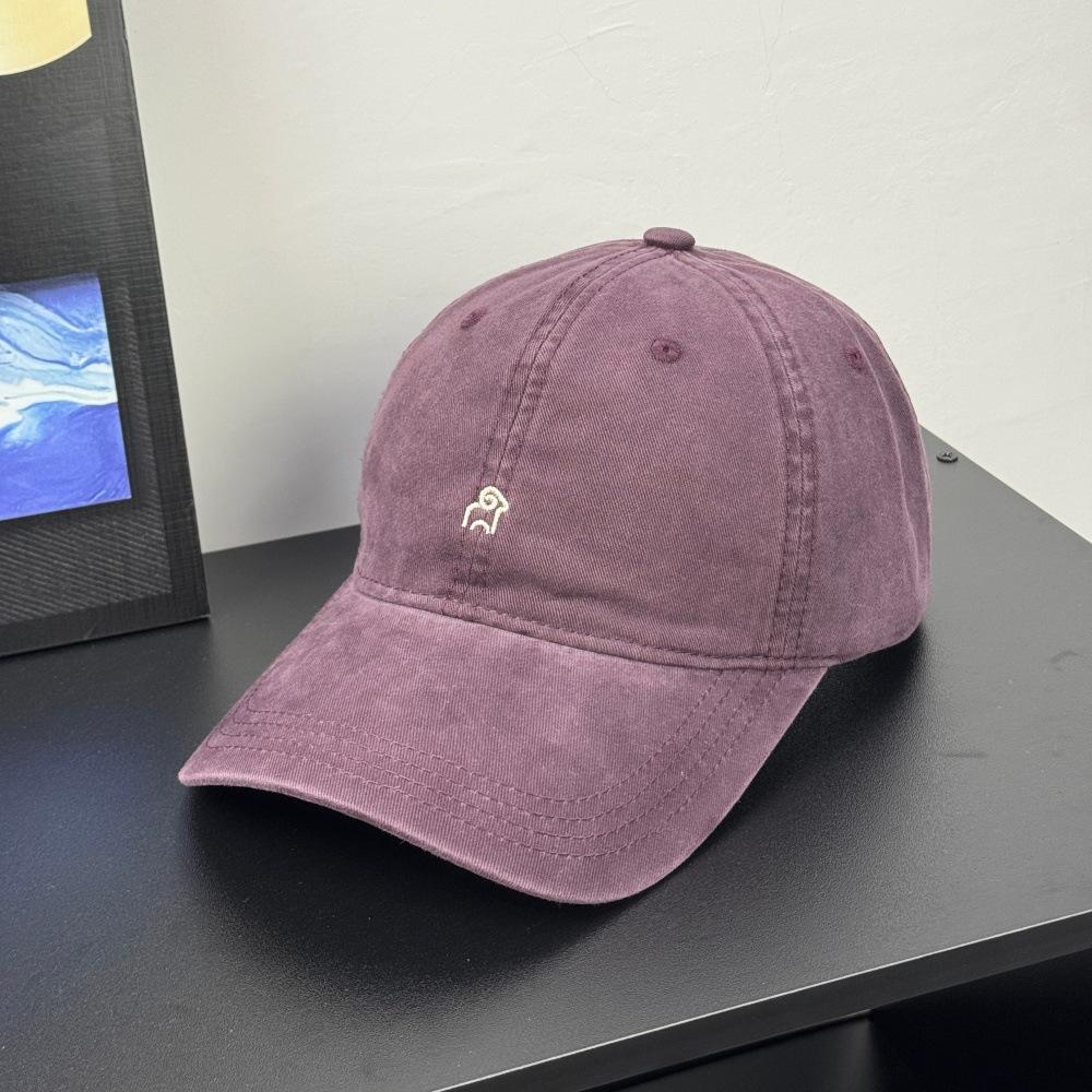 Fashion Hat Autumn retro washed cap showing face little Korean lamb hat female street style versatile couple baseball hat male