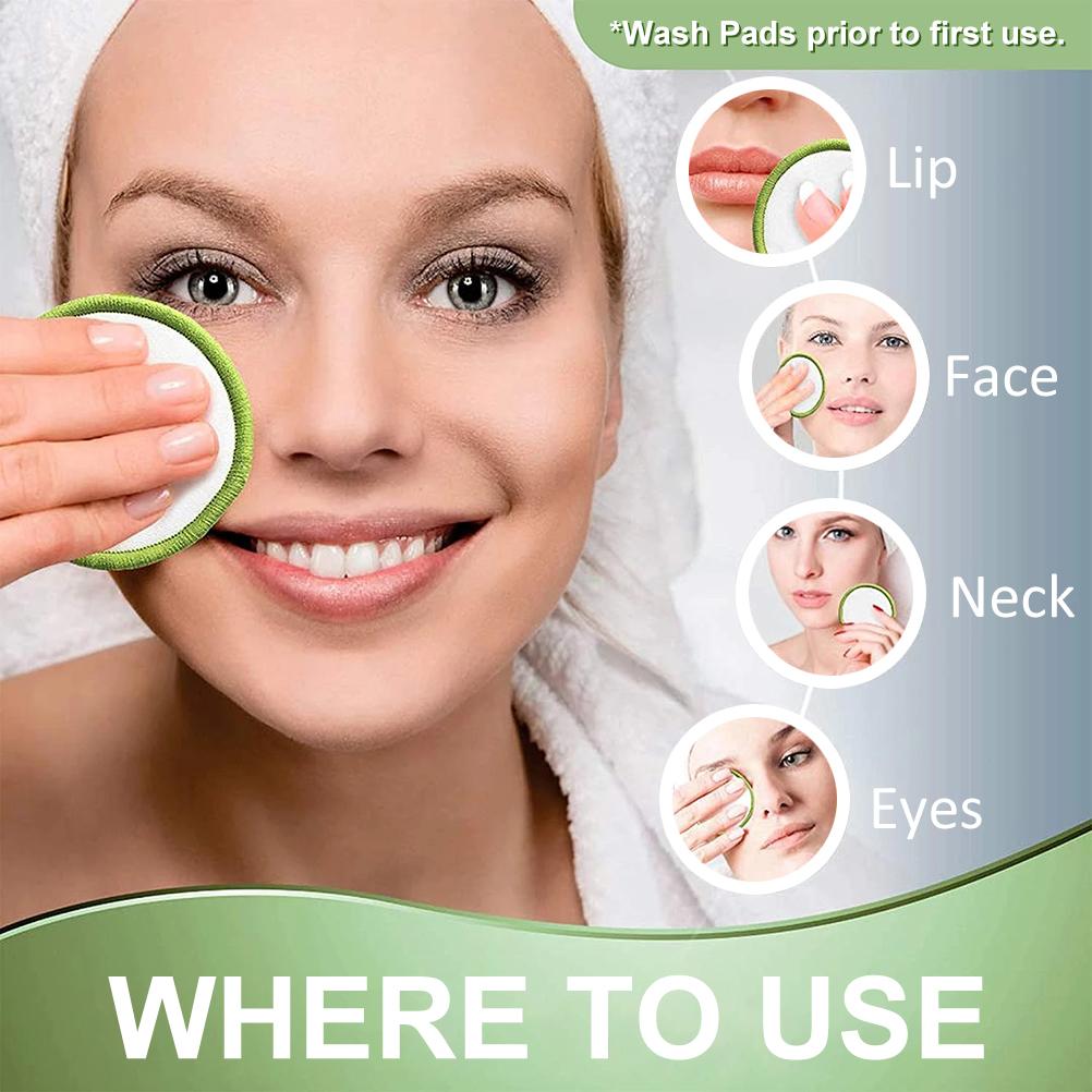 

20 шт. многоразовых дисков для снятия макияжа из бамбука, моющиеся хлопковые диски с хлопковым мешком для стирки и круглыми дисками