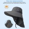 Outdoor Fishing Hat Sun Protection Hat Adjustable Mesh Fishing Hat with Neck Protection Safari Hiking Cap for Climbing Hiking