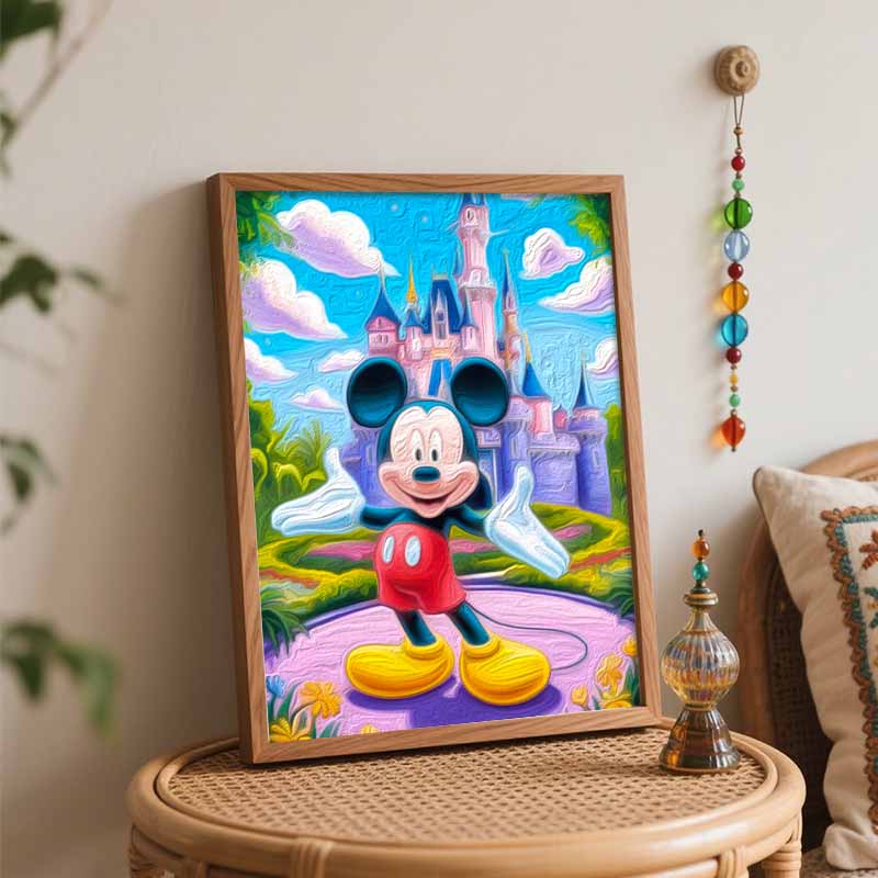 Disney Mickey Mouse Castle Paint By Number Kit Drawing Canvas DIY Picture Home Decor Modern Wall Art Gift For Living Room Bedroom Decor