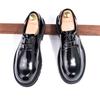 Factory Autumn New Round Head Business Dress Leather Shoes Big Head Single Shoes Patent Leather Retro Men's Thick Sole Heightening Big Head Shoes