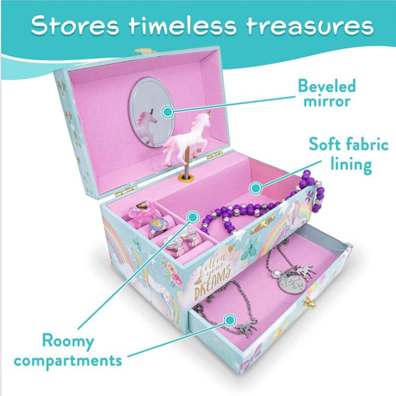 The First Music Jewelry Organizer for Children, With a Rotating Doll, Providing Personalized Birthday Gifts for Girls Aged 3 To 8