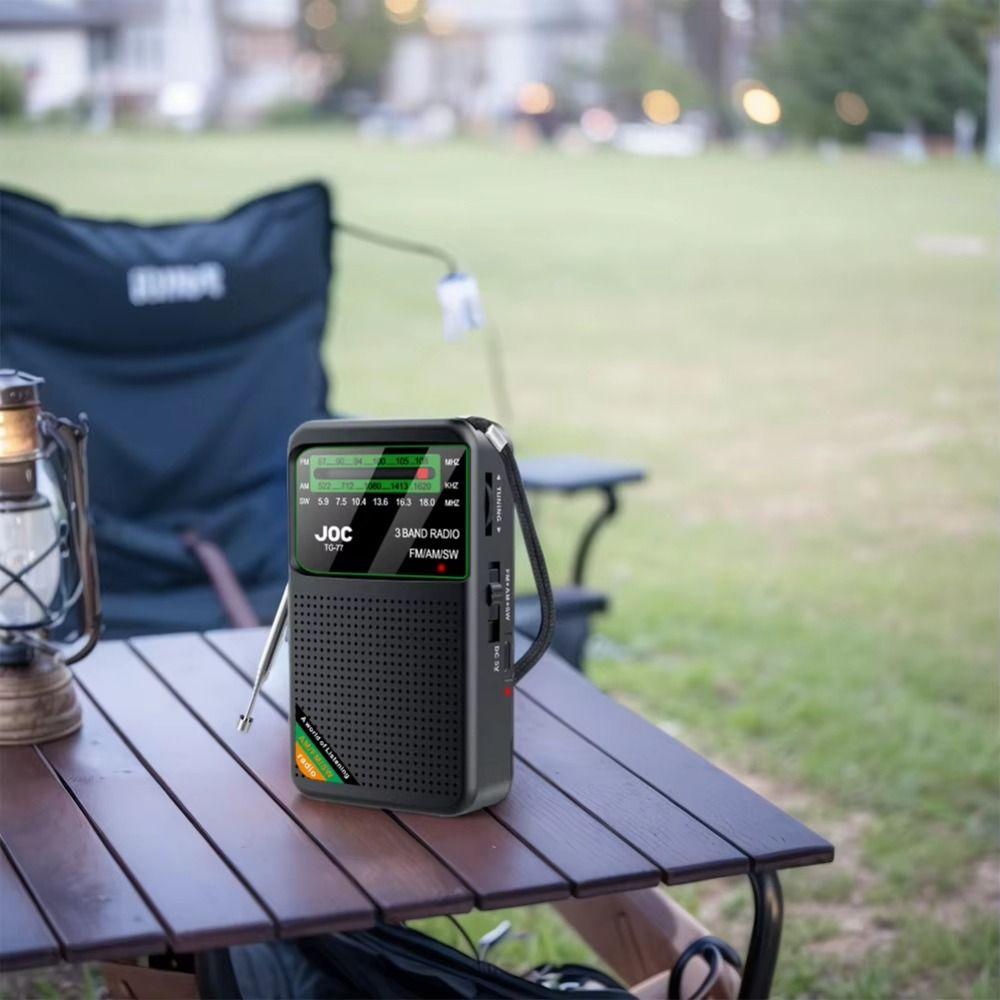 Durable Rechargeable FM AM SW Radio Mini Built-in Speaker Pocket Radio Type-C Full Band Radio for Senior Home Walking