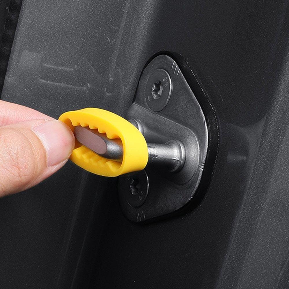 Soundproofing Car Door Lock Protectors Silicone Sound Damper Door Lock Buffer Auto Accessory