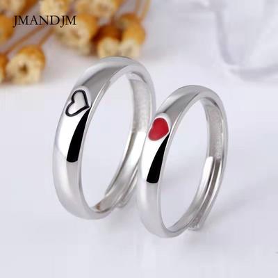 New Alloy Dripping Oil Love Couple Ring Ring Set Heart-shaped Couple Ring