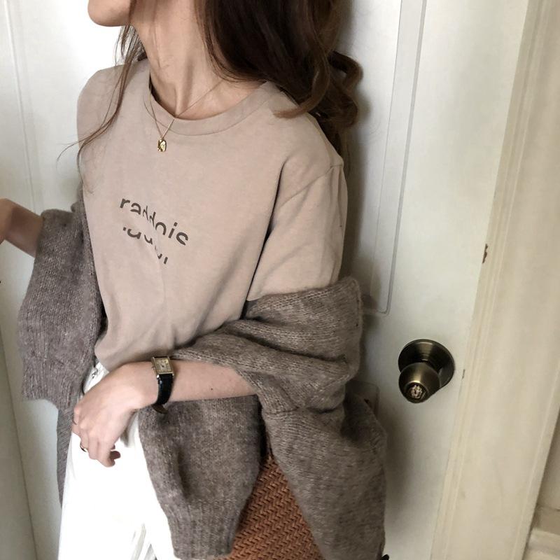 Sommer-Damenbekleidung, kurzärmelig, minimalistisches T-Shirt mit Buchstabendruck, Harajuku, lockeres T-Shirt, Y2K-Tops, modische Grafik-T-Shirts, weibliche Streetwear