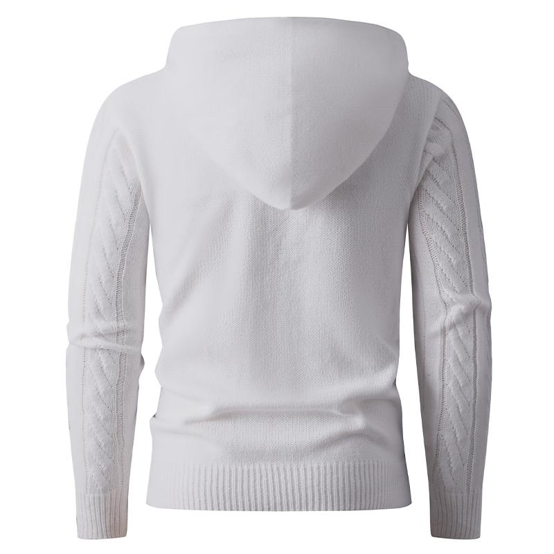 Lässiger einfacher Pullover Herren einfarbig vielseitig Kapuzenstrick-Basisshirt Top