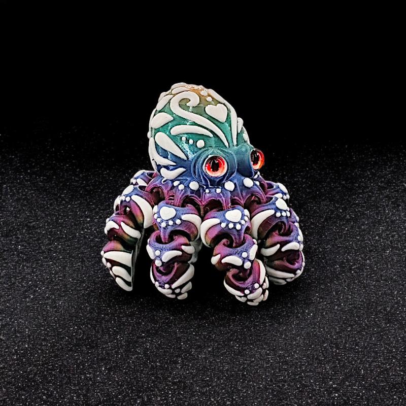 3D Printed Octopus Figurine Flexible Articulated Tentacles Cute Entrance Cabinet Ornament for Modern Home Aesthetic Decor