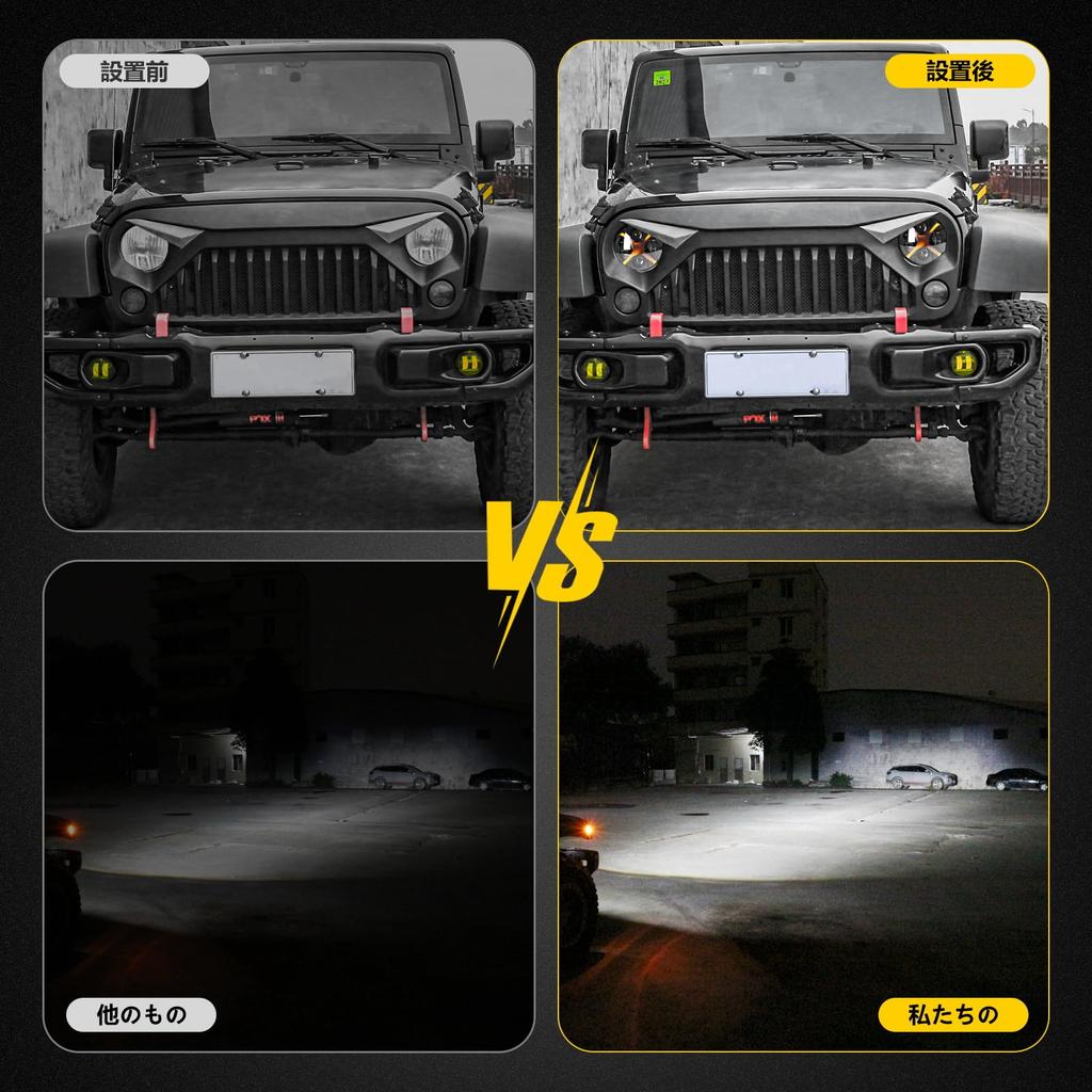 Motikvans Wrangler LED Headlights with Turn Signals and DRL Compatible with Wrangler Toyota FJ and Hummer Vehicle Inspection Set of 2 Round Headlights