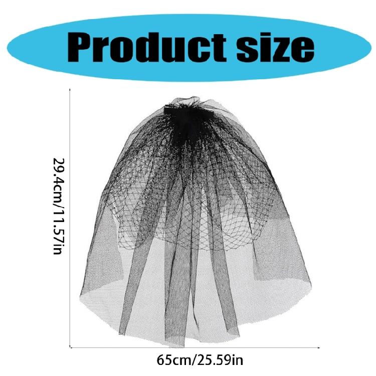 Women Bridal Veil Short Tulle Wedding Bridal Veil with Clips Mesh Birdcage Face Veil Gothic Halloween Coplay Party Veil