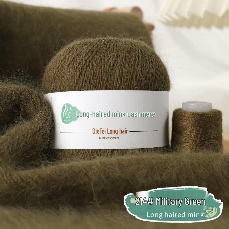 Long-Haired Mink Velvet and Cashmere Yarn: Hand/ Machine-Knitted, Medium-Thick