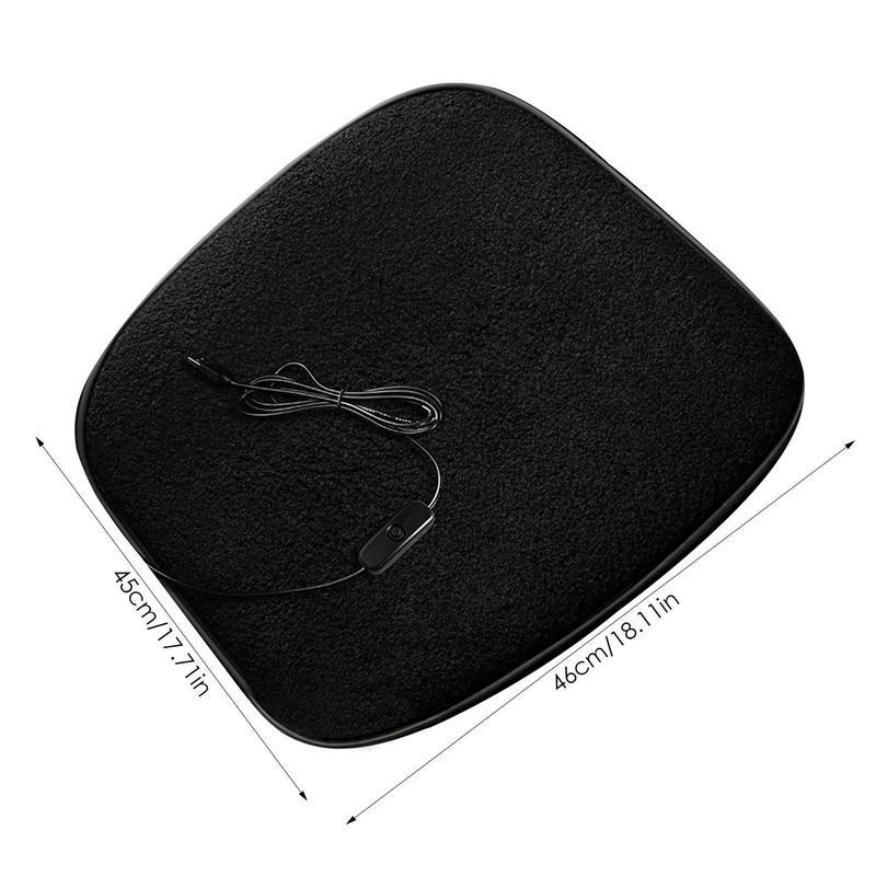 USB Heated Seat Cushion Winter Lambswool Heating Warm Car Seat Cushion For Office Home Use 5V 12W Thermostat Heating Cushion