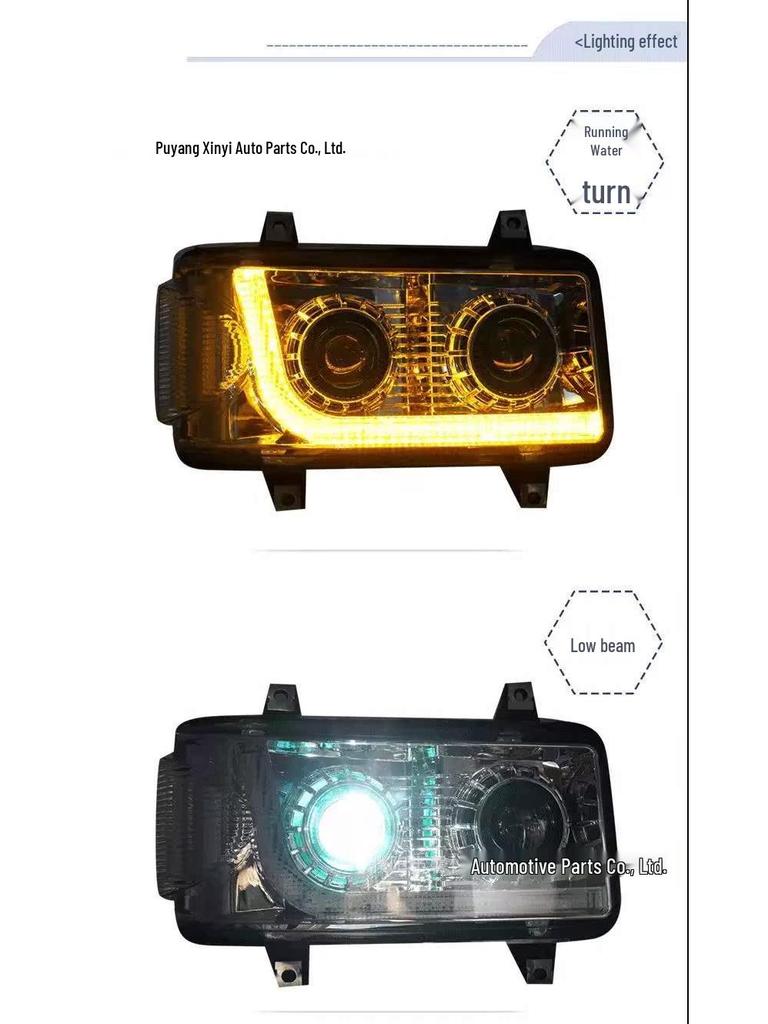 LED Headlight Assembly for Jiefang TianV, HanV, TuV, LongVH, LuV – Dual-Lens Super Bright Upgrade