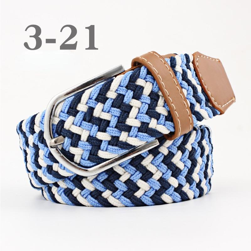 2026 New Fashion High Quality Explosive Women's Canvas Belt Men's Elastic Belt Casual Stretch Woven Pin Buckle Belt