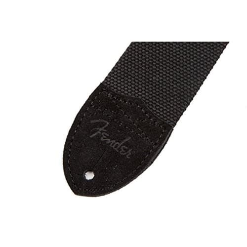 Fender Cotton/Leather Strap, Black