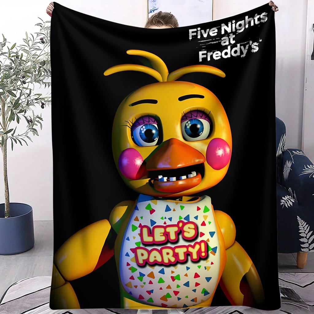 FNAF Original Four-Panel Flannel Blanket Soft Warm Skin-Friendly Nap Throw For Office Home Sofa Bed Cover Travel Camping Gift