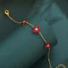 Exquisite Red Four-Leaf Clover Bracelet for Women: Luxury and Unique Design