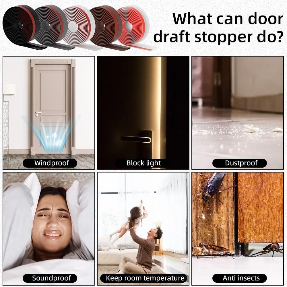 Self-adhesive Door Bottom Sealing Strip Soundproof Weather Stripping Draught Excluder Living Room