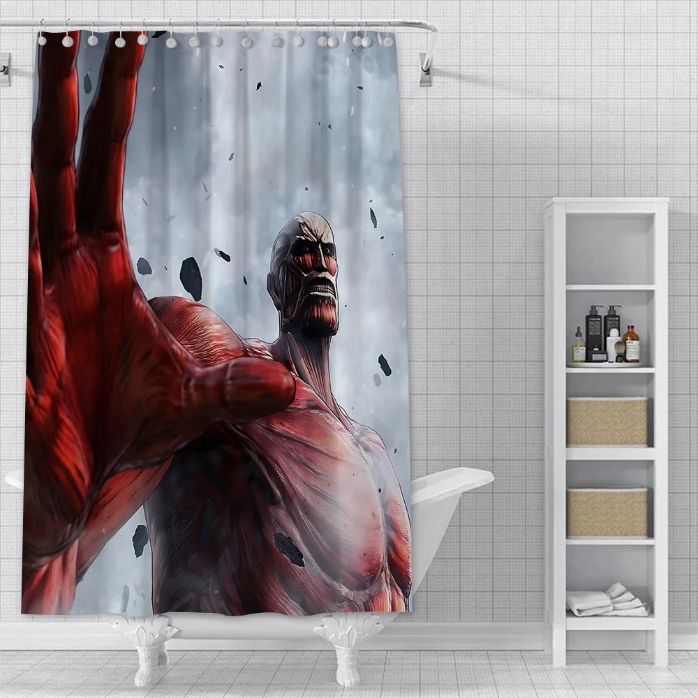 Anime Themed Shower Curtain , Waterproof Fabric with Iconic Characters for Unique Bathroom Decor, Perfect for Fans