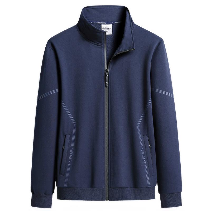 Breathable lightweight new men's spring and fall warm fashion trend casual sports coat | zipper front collar jacket and pants loose fit casual wear