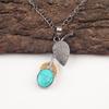 Blue Turquoise Stone 925 Silver Trendy Unique Best Sisters Gift December Pendant PP-55-37