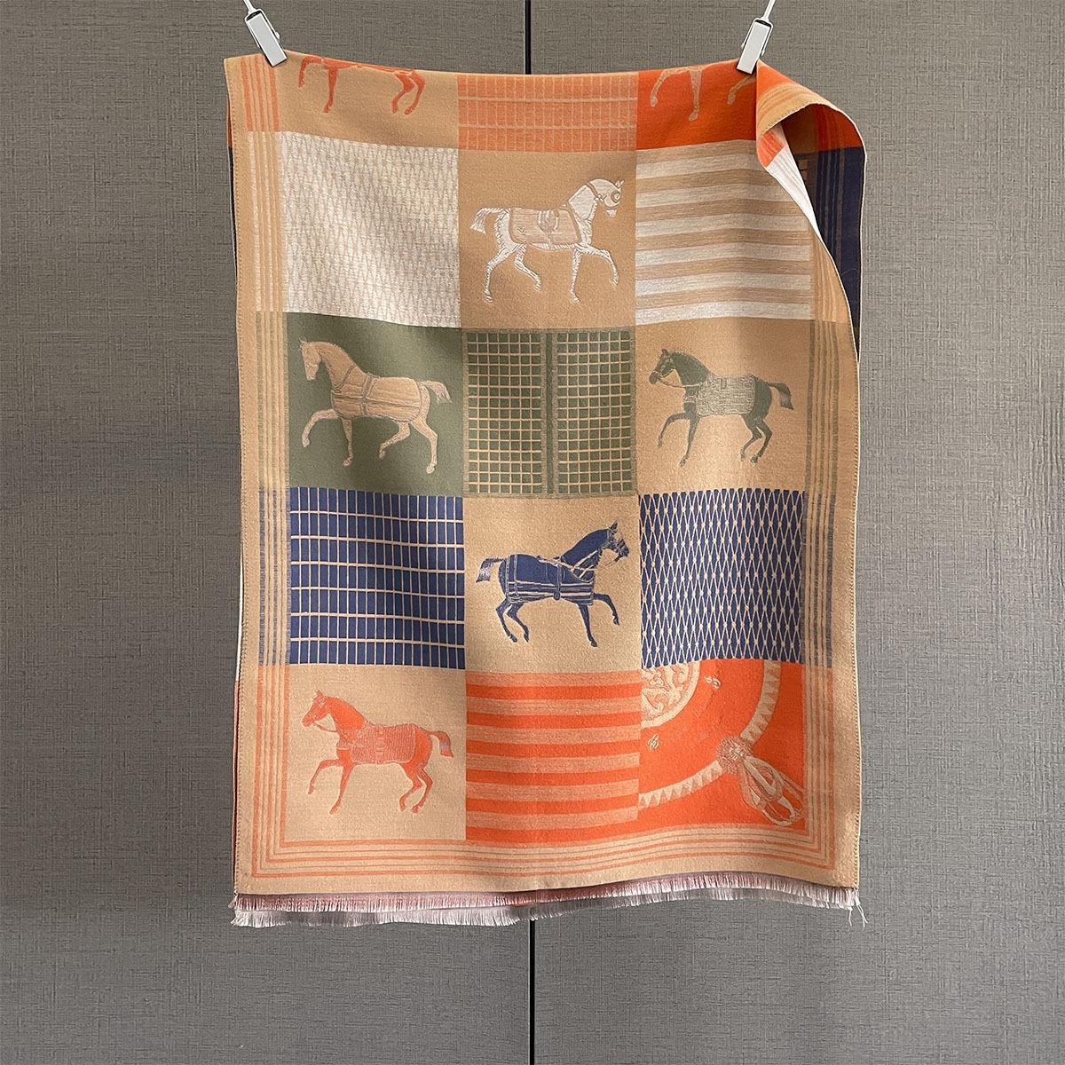 

Новая модная жаккардовая шаль с лошадьми, женская осенняя офисная, из имитации кашемира, теплая, шаль-пальто, декоративный шарф 190*65cm