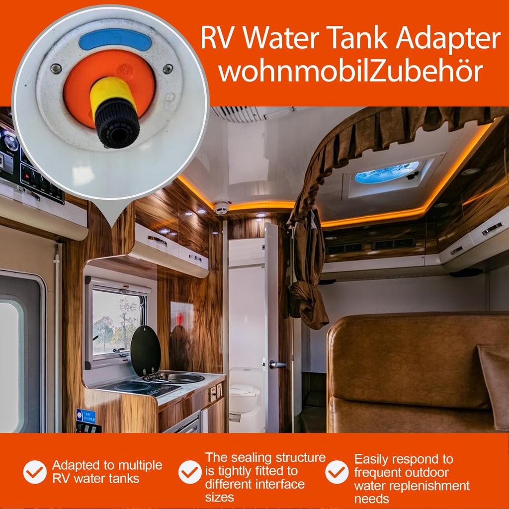 Replacement RV Water Inlet, Leak Proof Fresh Water Tank Filler Cap Adapter For Outdoor Campers Trailer City Connection