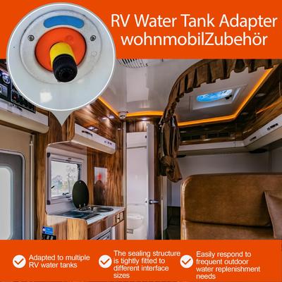 Ανταλλακτική Είσοδος Νερού RV, Στεγανό Απωθητικό Νερού Προσαρμογέας Καπακιού Πλήρωσης Δεξαμενής Καθαρού Νερού Για Εξωτερικούς Κατασκηνωτές Τροχόσπιτου Σύνδεση Πόλης