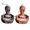 Quemador de Incienso Artesanal Quemador Esqueleto, Portaconos Cascada de Flujo Inverso, Soporte Decorativo Calavera Gótica para Hogar Varilla Decoración Halloween, Meditación